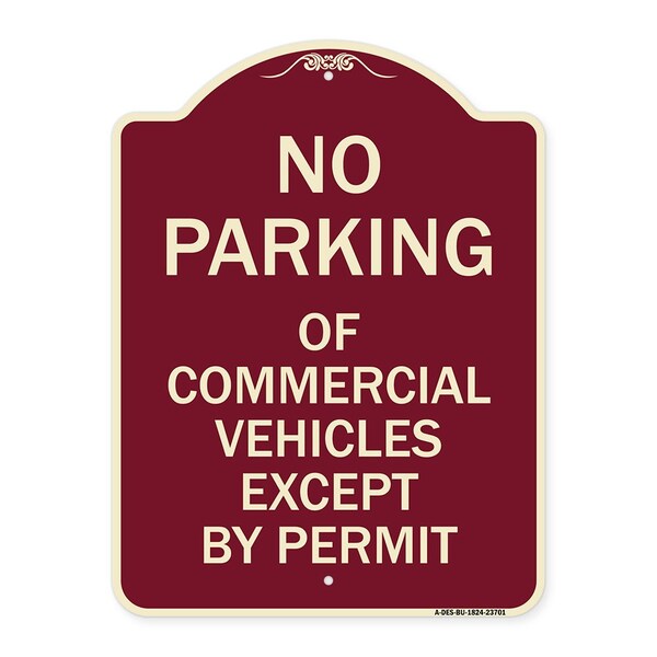 No Parking of Commercial Vehicles Except by Permit Heavy-Gauge Alum, 18" L, 24" H, BU-1824-23701